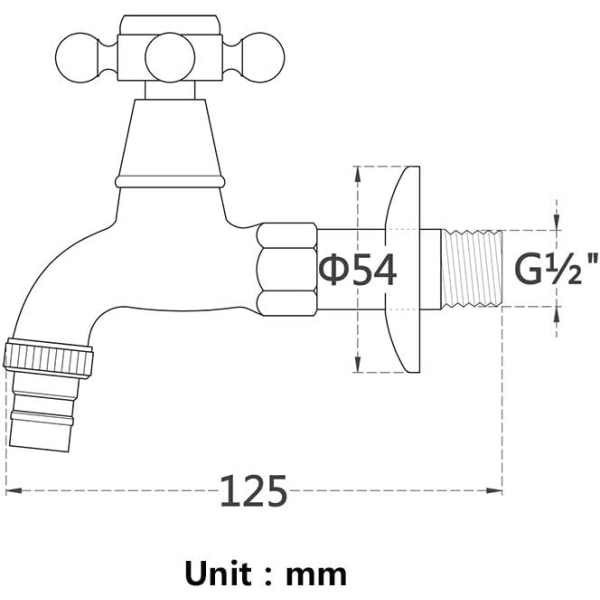 Messinkinen pesukonehana G1/2-altaalla - Antiikki Cros