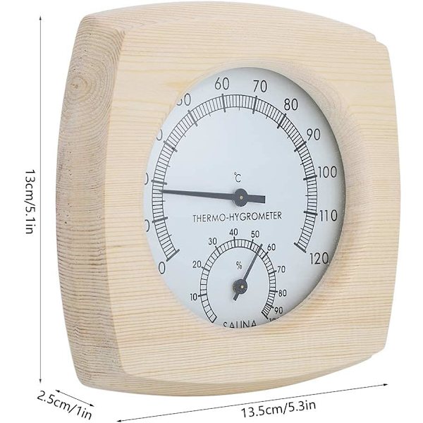 Saunatermometer og hygrometer, saunatermometer i træ