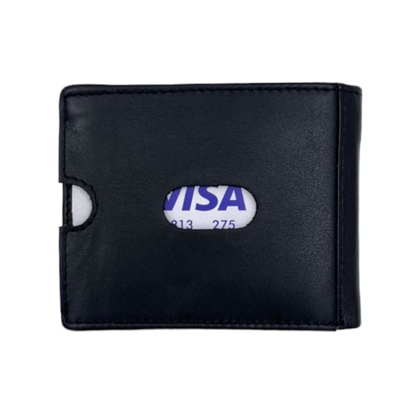 Liten plånbok i äkta läder, svensk passform Svart black one size