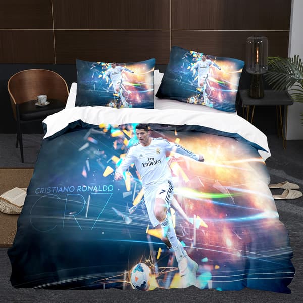 Spelare 3d Tredelat set Taille Fotboll Series C Ronaldo Täcke Hemtextil FT5-FA- FT5 200*230