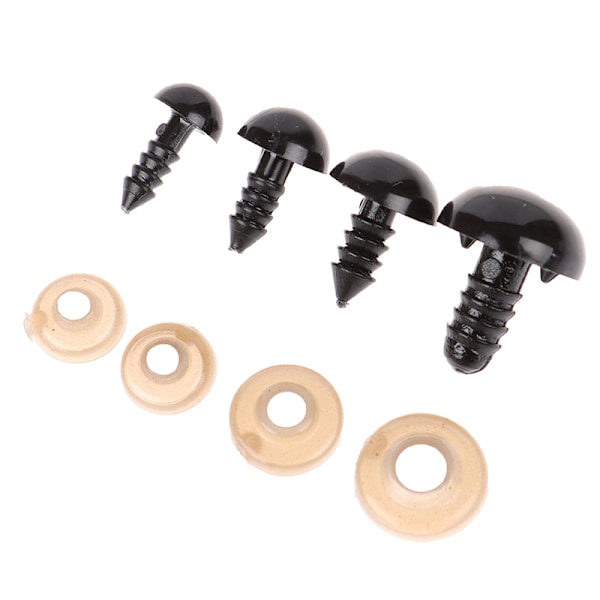 100 Set 8/10/12/15MM Säkerhetsögon för Gosedjur Plyschdocka Runda