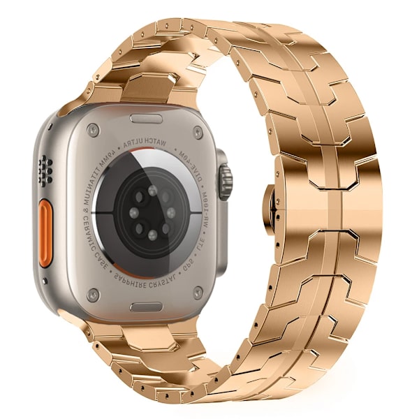 Lyxarmband för Apple Watch - Band 45mm 44mm 49mm 42mm 41mm 40mm 38mm Metall Rostfritt Stål Armband iWatch Series 7 8 SE 3 Ultra Svart Guld 38mm 40mm 41mm black gold