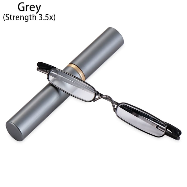 Slim Pen Läsglasögon Smala Läsglasögon GRÅ STYRKA 3.5X grå Strength 3.5x gray