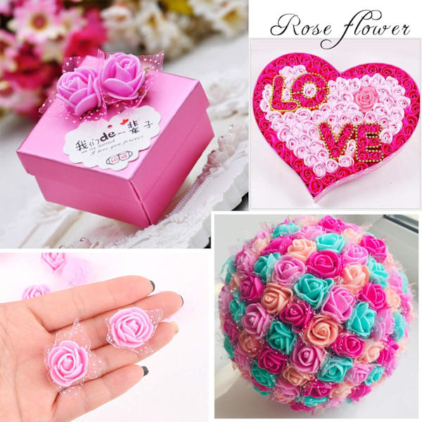 200st Konstgjorda Rose Flower Heads PE Foam Konstgjorda Blommor Ar