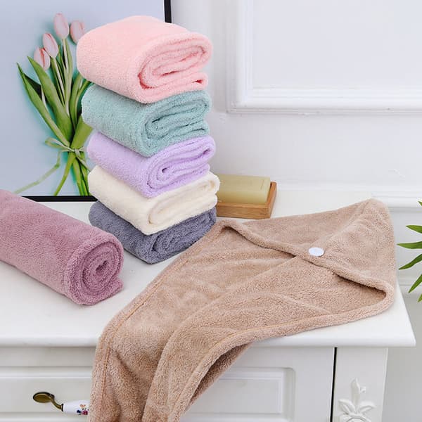 Mikrofiber hårhåndkle for kvinner, 2-pakning, absorberende, raskt magisk tørt hårhåndkle, grå+hvit-FA-