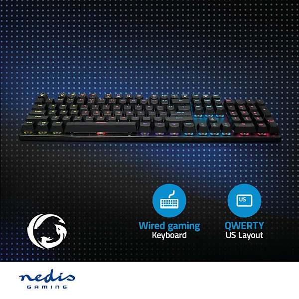 Trådløst Gaming Tastatur | USB Type-A | Mekaniske Taster | LED 900