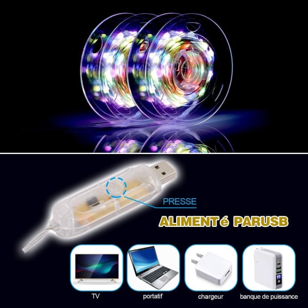 10M 100LED ljusslinga, 12 lägen 16 färger LED ljusslinga
