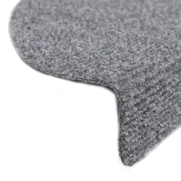 vidaXL Trappstegsmattor självhäftande 15 st brodyr 56x17x3 cm ljusgrå gray 2430