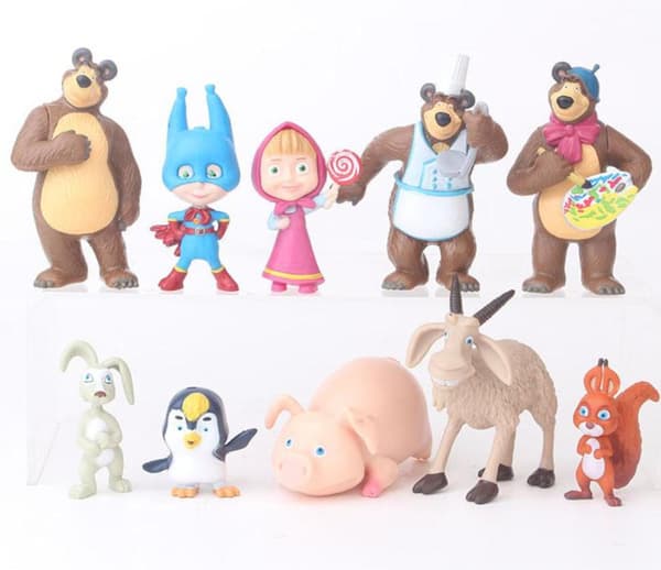 10-pack Masha och björnen figurer (3-7CM)
