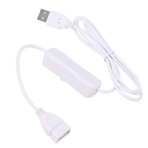 Vit Snabböverföring USB 2.0 Vit förlängningskabel med strömbrytare