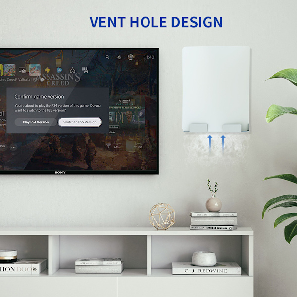 Väggfäste för PS5 - Stabilt fäste för PlayStation PS5 spelkonsol