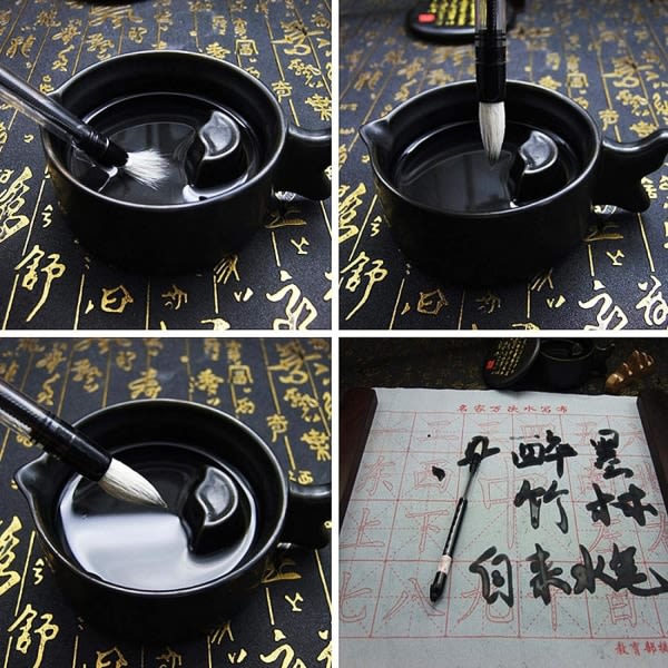 6-pack, kolvvattenpenna kinesisk kalligrafipenna för nybörjare som tränar måla kalligrafi