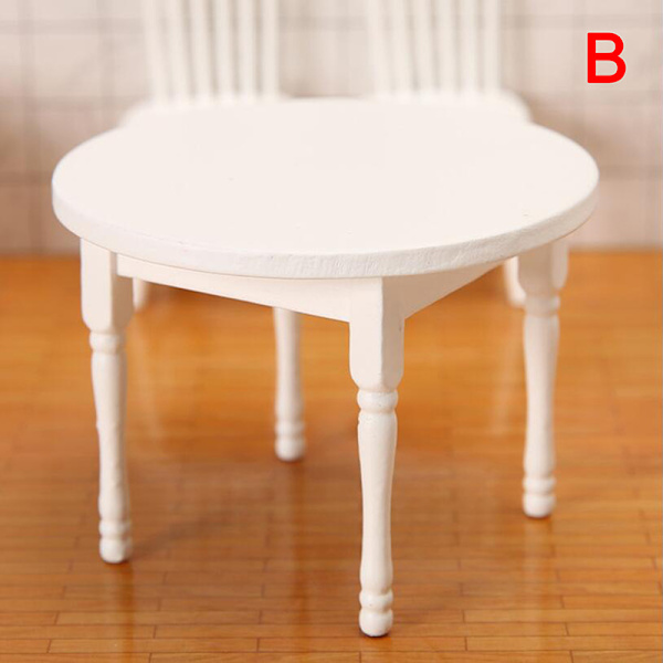 1/12 dukkehus miniature møbler hvidt træ spisebord Table
