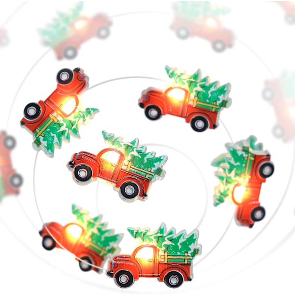 Joulu LED-valoketju 6,5 jalkaa 20 LED jouluvalaistus punainen kuorma-auton valo paristokäyttöinen 8 vilkkumistilaa valoketju koriste kaukosäätimellä