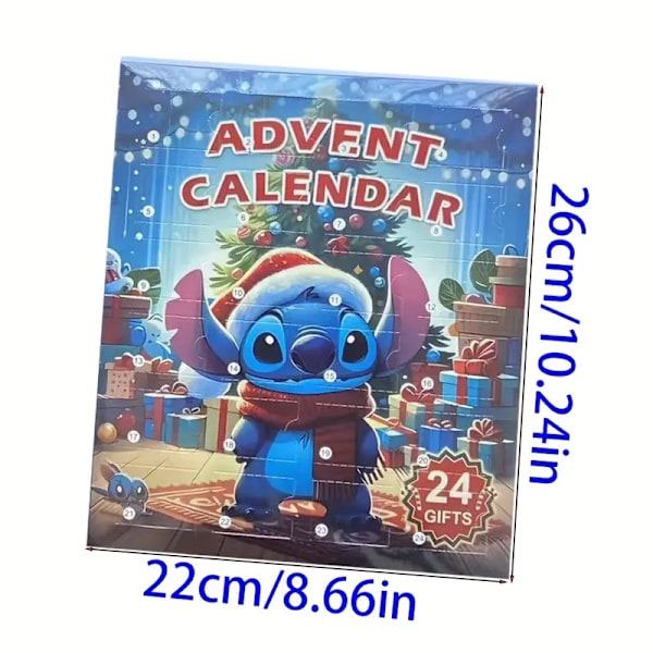 2024 Stitch-Adventskalender - 24-dages julekalender med mini-dekorationer til hjem, klasseværelse og kontorindretning Stitch blind box