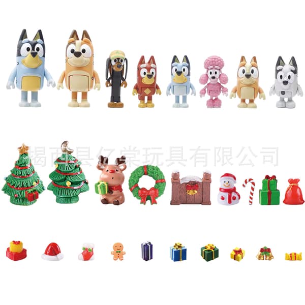 2025 Ny Bluey Blind Box Julekalender Jule Blind Box 24 Dages Nedtælling Overraskelsesboks-FA-