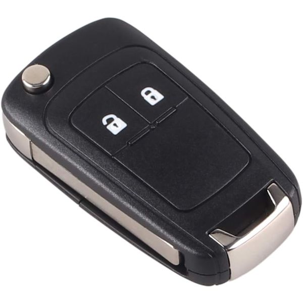 2 knapper fjernbetjening bilnøgle etui erstatnings nøgleblad kompatibel med Vauxhall Opel Astra Insignia Vectra Zafira Meriva Mokka nøgleskal (med blad) 2 knappar 2 st