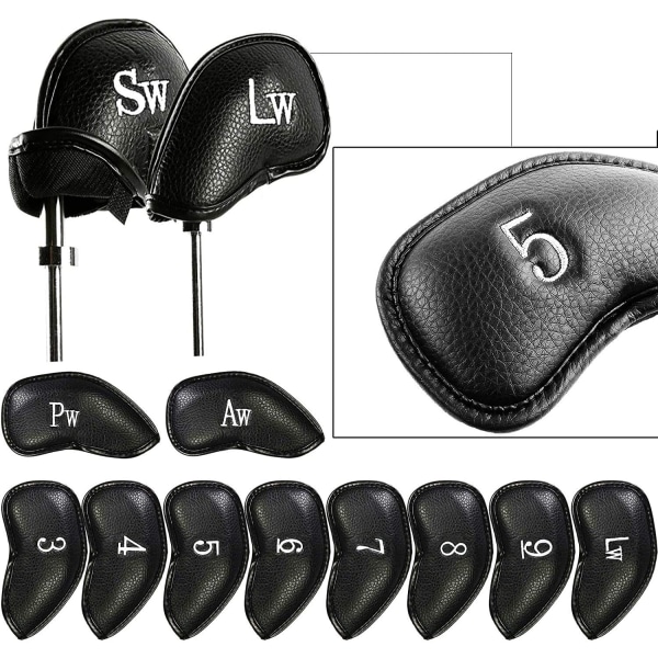 Golfklubbsöverdrag Järnklubbsöverdrag Set med 12 Lyxig Syntetisk Läder
