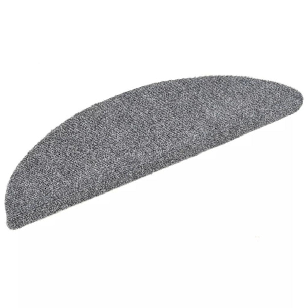 vidaXL Trappstegsmattor självhäftande 15 st brodyr 56x17x3 cm ljusgrå gray 2430