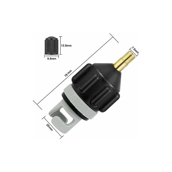 Ventiladapter, luftpump snabb uppblåsningsadapter 7,8*3,4 cm Compres