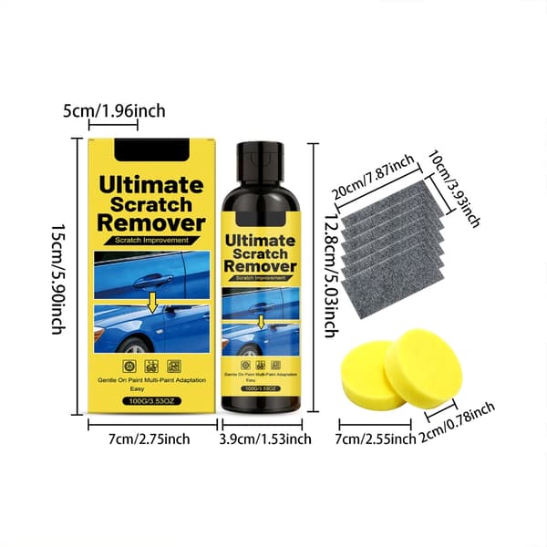 Simple 100G Scratch Repair Kit with 2 Sponges and 6 Cloths for Car Care-FA-