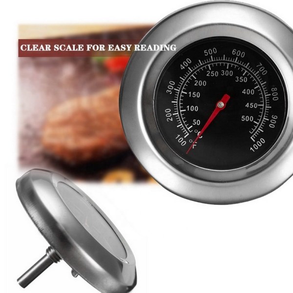 Analogt stektermometer for grill i rustfritt stål