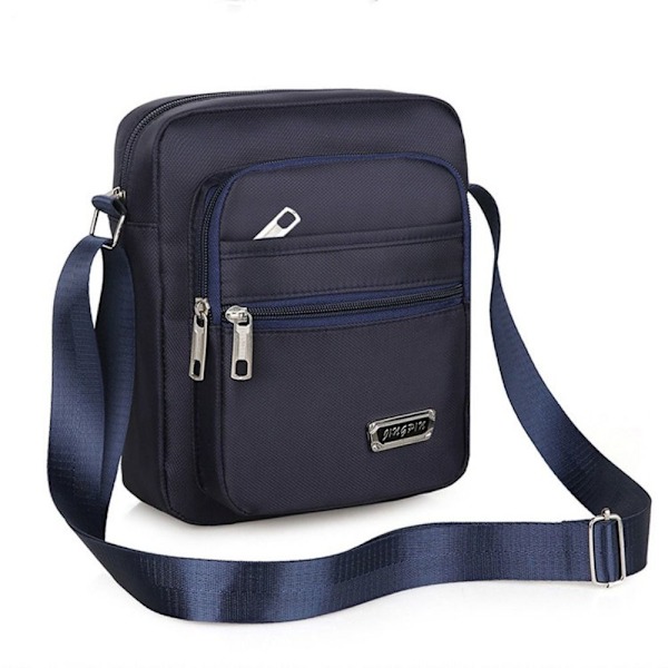 Herr Crossbody-tasker Axelpose BLÅ 6 DRÆKDRÅGOR 6 DRÆKDRÅGOR blå 6 zippers-6 zippers blue