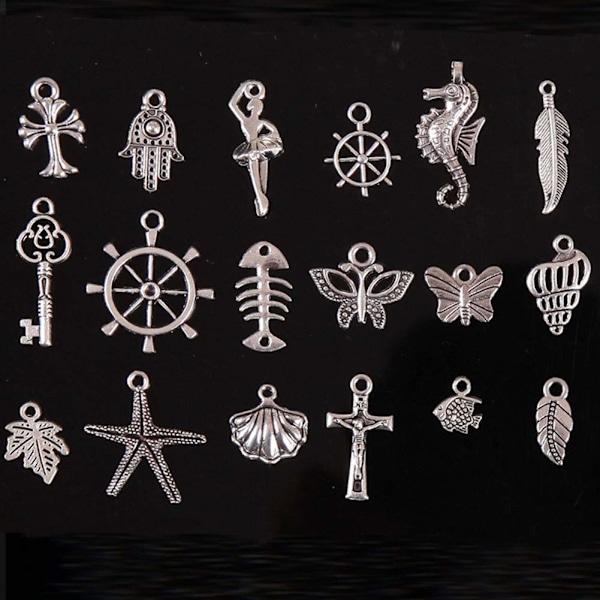 Retro tibetanska hängen i blandad silverlegering