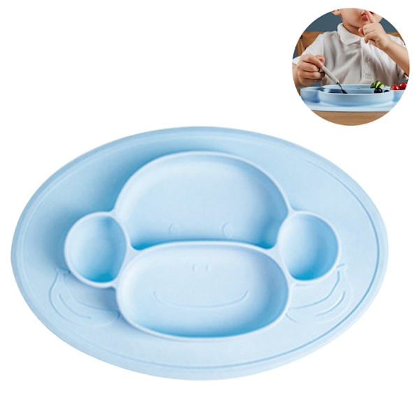 Silikondelad tallrik med sugkopp, BPA-fri