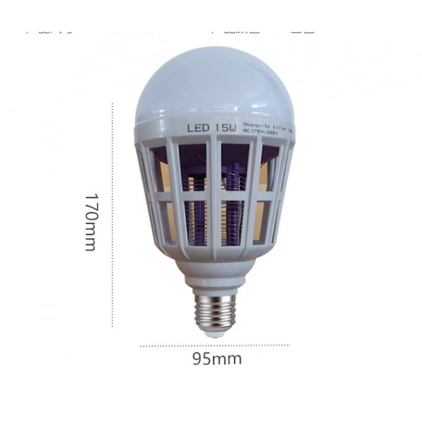 Hyttysmyyntilamppu, tuholaisia torjuva valonsyöppö, E27-15W valkoinen LED