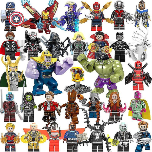 TG 32 st Marvel Avengers Super Hero Comic Mini Figurer Dc Minifigur Present för barn