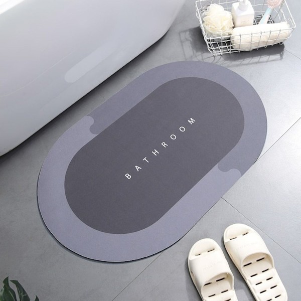 Modern Dusch Badrum Sovrum Anti-Slip Absorberande Matta Matta Mörkgrå Dark Gray 40x60cm