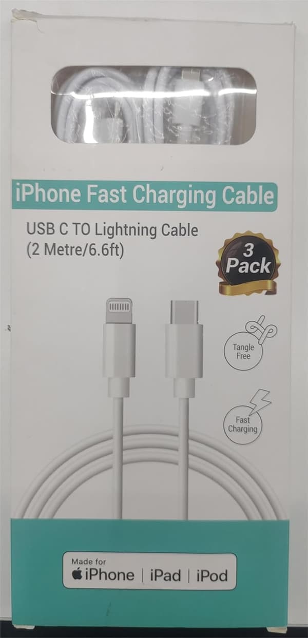 Hurtiglade iPhone-kabel 3-pakning 2M USB C til Lightning MFi-sertifisert for iPhone 14 13 12 11-FA-