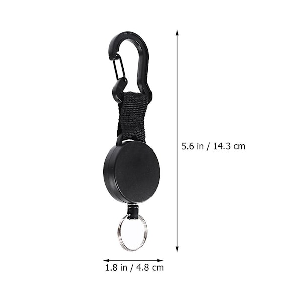 2 stk utendørs anti-tap nøkkelring høy stretch spenne camping elastisk nøkkelkjede klatring levering (14,3x4,8 cm, svart)