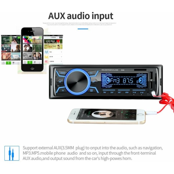 Auton radio Bluetooth-auton radio, 1Din-auton radio, 4x60W Autoradio 7
