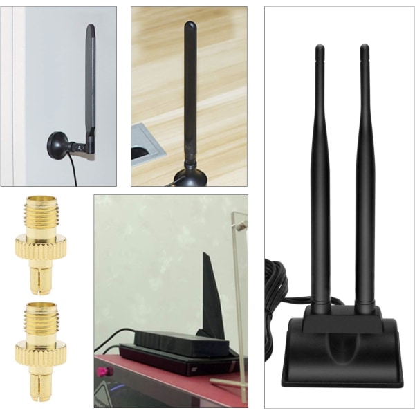 2 stk. SMA hun til TS9 han RF-adapter, forgyldt koaksial
