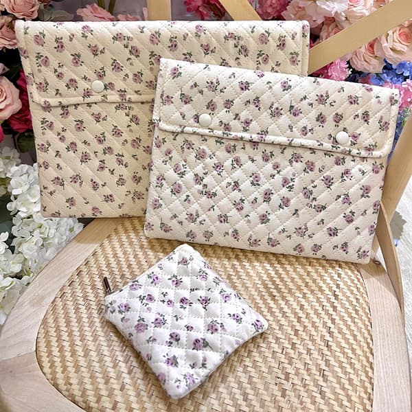 Blomstermønster e Laptop Sleeve Taske 11 13 14 Tommer Til Bog Pink-FA-
