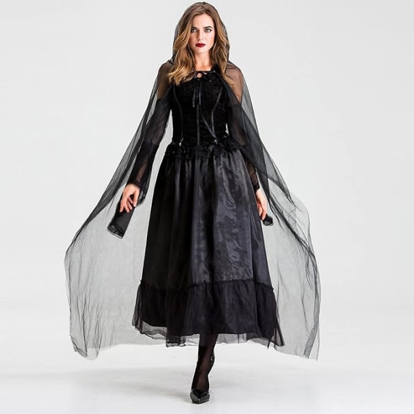 Halloween-asu Yö Spooky Witch Vampire Dress, L