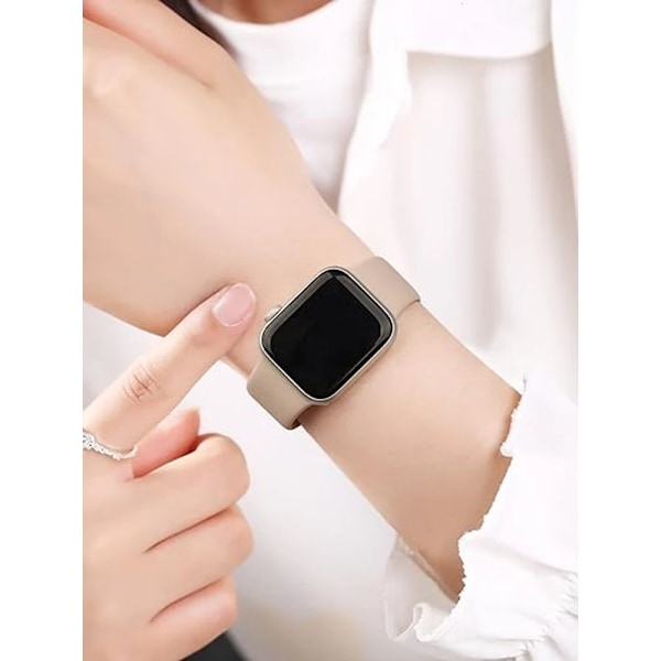 Silikonrem for Apple Watch Band 45mm 44mm 42mm 49mm 41mm 40mm 38mm correa armbånd iwatch Series 8 7 9 SE 4 3 5 Ultra 6 new-Clay