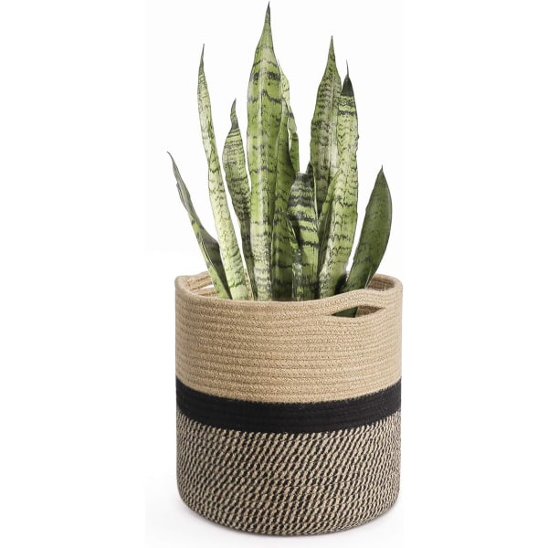 Sturdy Jute Rope Plant Basket Modern Woven Basket For 10" Flower