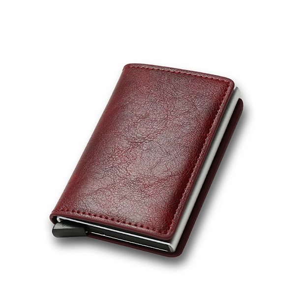 Kulfiber Kreditkortsholder Punge Herrer Rfid Sort Magic Trifold Læder Smal Minipung Lille Pengepung Herre tasker Red