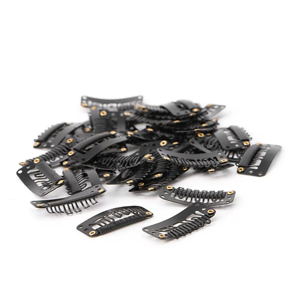 40 stk 32 mm svarte U-formede metallklips for hårforlengelse, veftklips ny-FA-