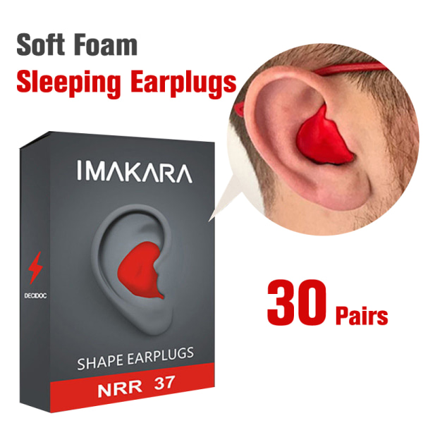 60st silikon öronproppar Sleep Anti Noise Formbara öronproppar