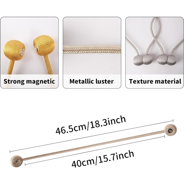 Magnetisk gardinholder, gardinklips, europeisk stil sterk magnet