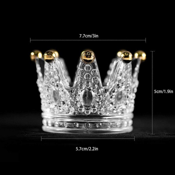 Nagelverktyg, 3 st kristallglas krona nagelborste displayställ