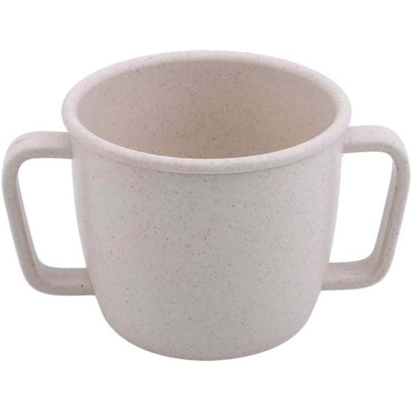To håndtag krus i ensfarvet drikkekop Mælk Kaffe kop porcelæn til hjemmet, praktisk og populær Beige