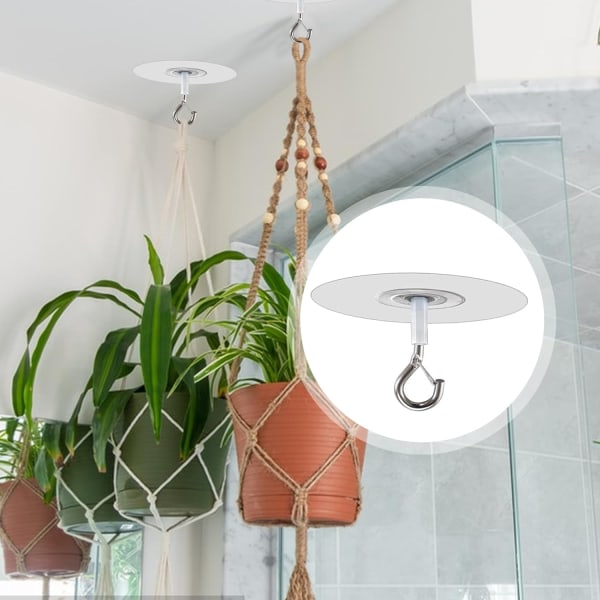 2 stk selvklebende takkroker, selvklebende kroker veggtak, selvklebende vanntette kroker for tak, krok for oppheng av små planter
