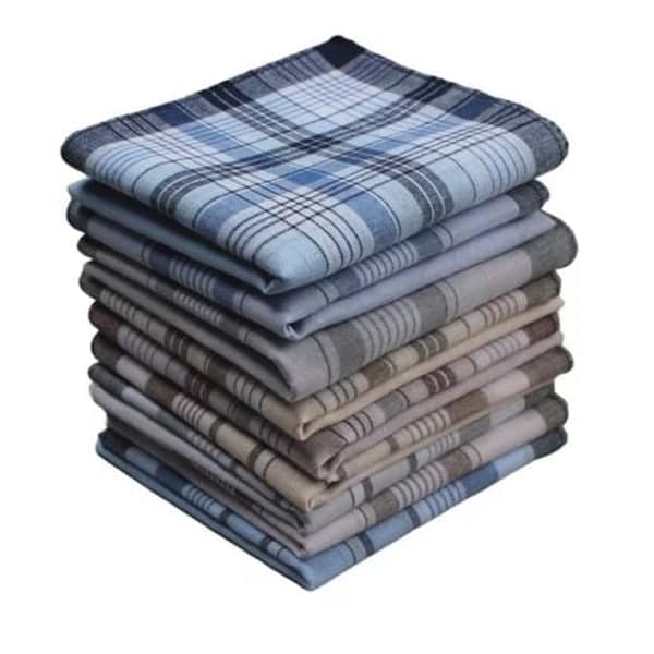10-pakning bomullslommetørklær for menn, 38x38 cm-FA-