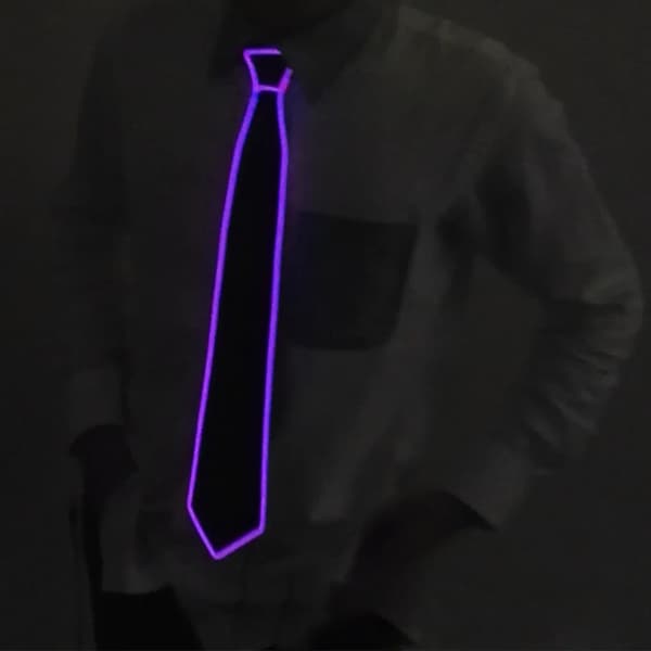 Fest LED-slips, lysende slips med 3 blitsmoduser, blinkende LED-slips, nyhetsslips for fest, musikkfestival-FA-