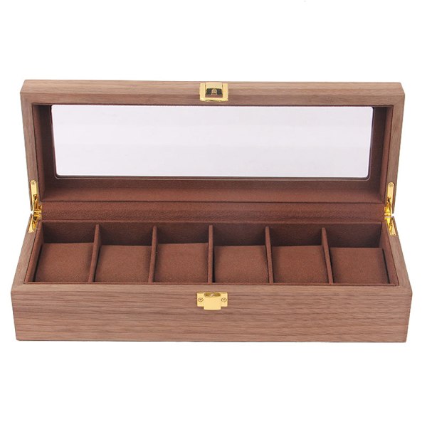 Klockbox 6 Klockor Trä - VALNÖT brown 672